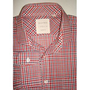 BILLY REID Standard Cut Red, White & Blue Checked Long Sleeve Shirt